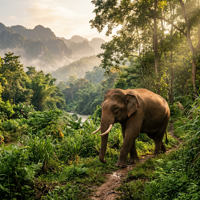 Elephant in valley